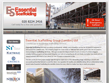 Tablet Screenshot of essentialscaffolding.com